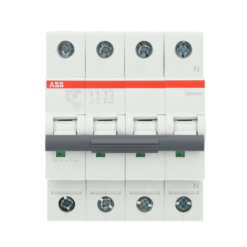 Miniatuur van ABB Vynckier automaat 3-polig + nul 10A C-curve (VY33NC10)