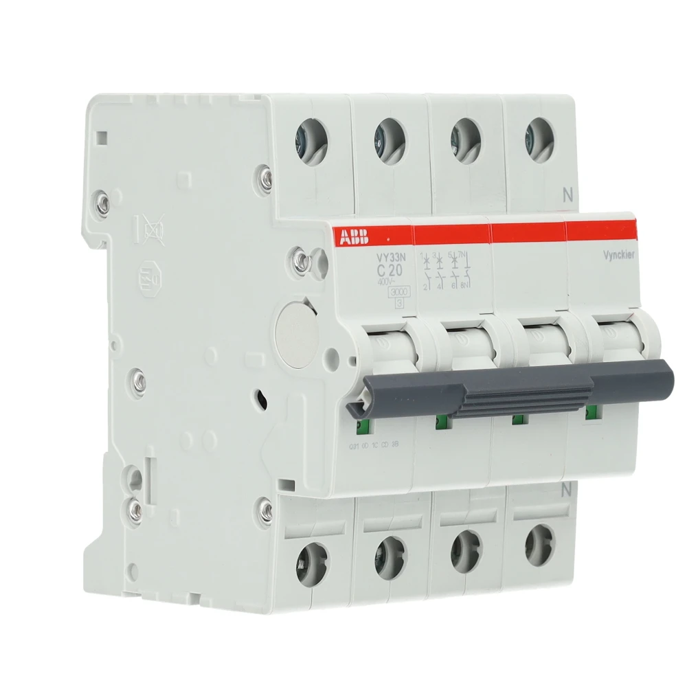 Miniatuur van ABB Vynckier automaat 3-polig + nul 20A C-curve (VY33NC20)