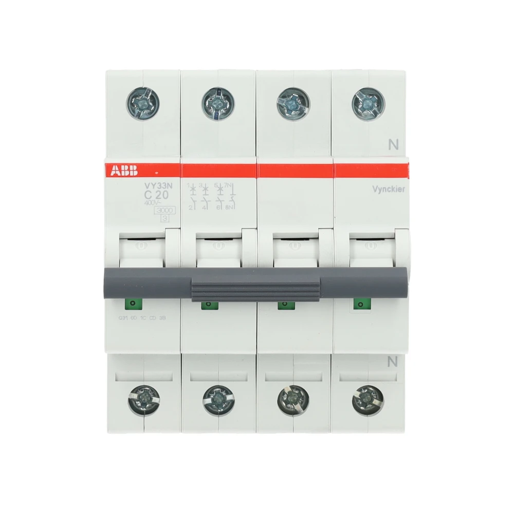 Miniatuur van ABB Vynckier automaat 3-polig + nul 20A C-curve (VY33NC20)
