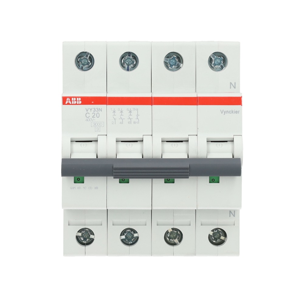 Miniatuur van ABB Vynckier automaat 3-polig + nul 20A C-curve (VY33NC20)