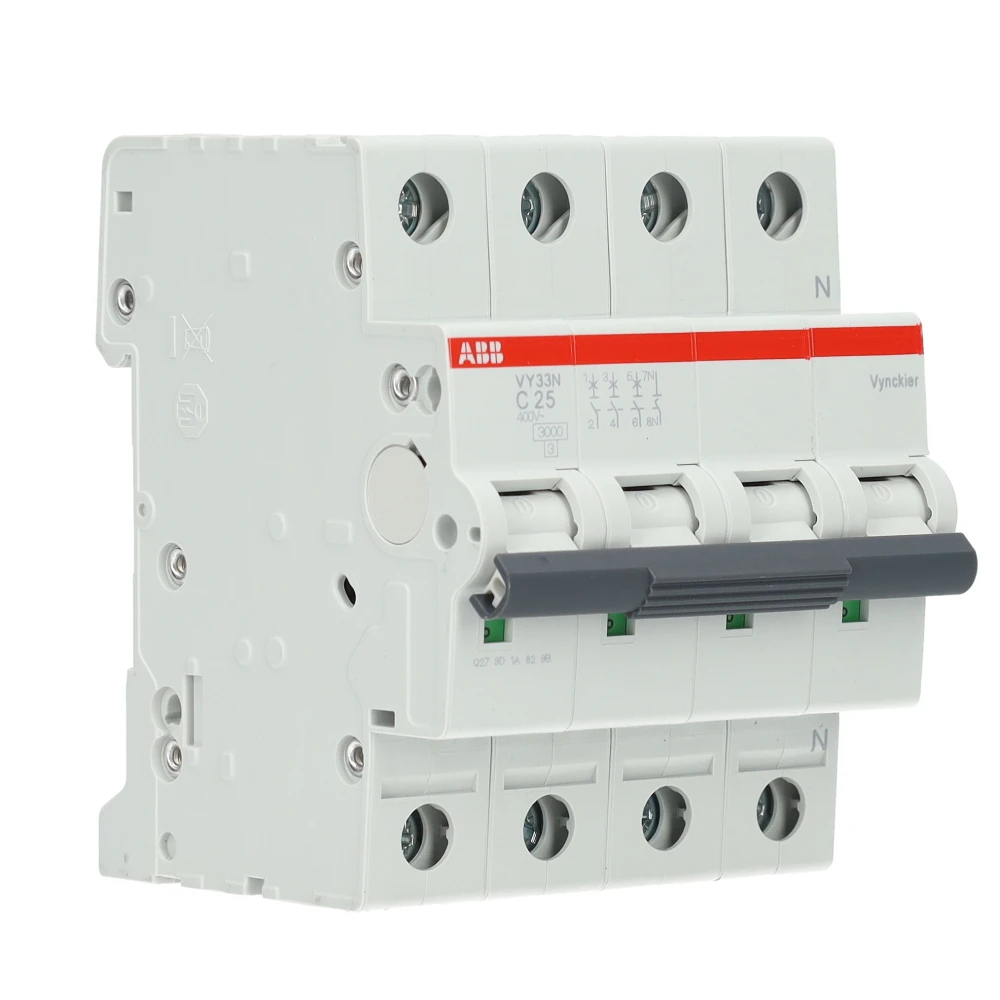 Miniatuur van ABB Vynckier automaat 3-polig + nul 25A C-curve (VY33NC25)