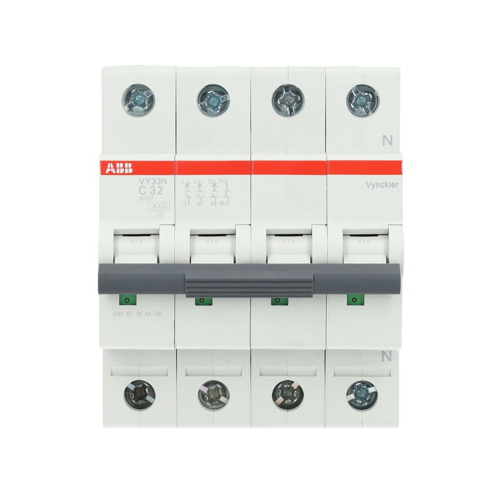 Miniatuur van ABB Vynckier automaat 3-polig + nul 32A C-curve (VY33NC32)