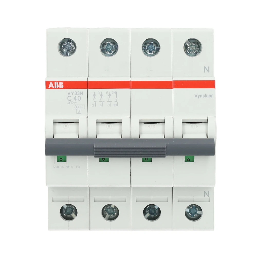 Miniatuur van ABB Vynckier automaat 3-polig + nul 40A C-curve (VY33NC40)