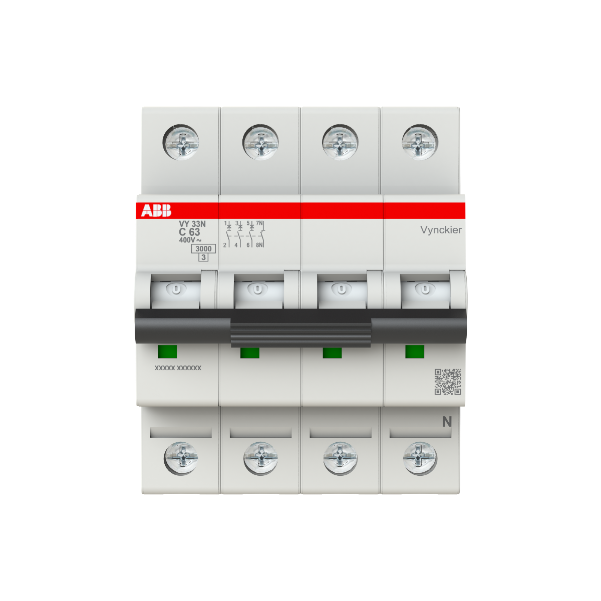 Miniatuur van ABB Vynckier automaat 4-polig 63A C-curve (2CDS233189R0634)