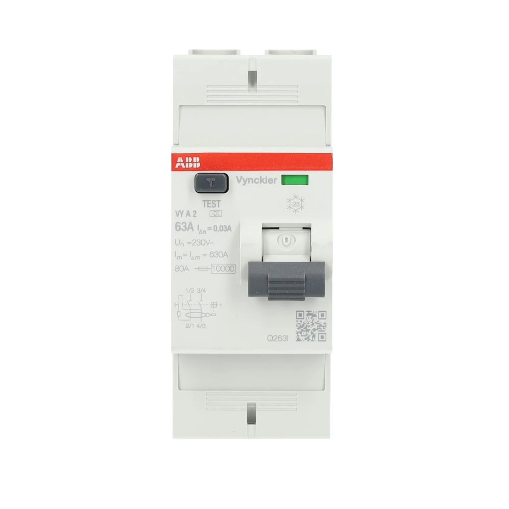 Miniatuur van ABB Vynckier differentieelschakelaar 2-polig 40A 30mA type A (VYA240/030)