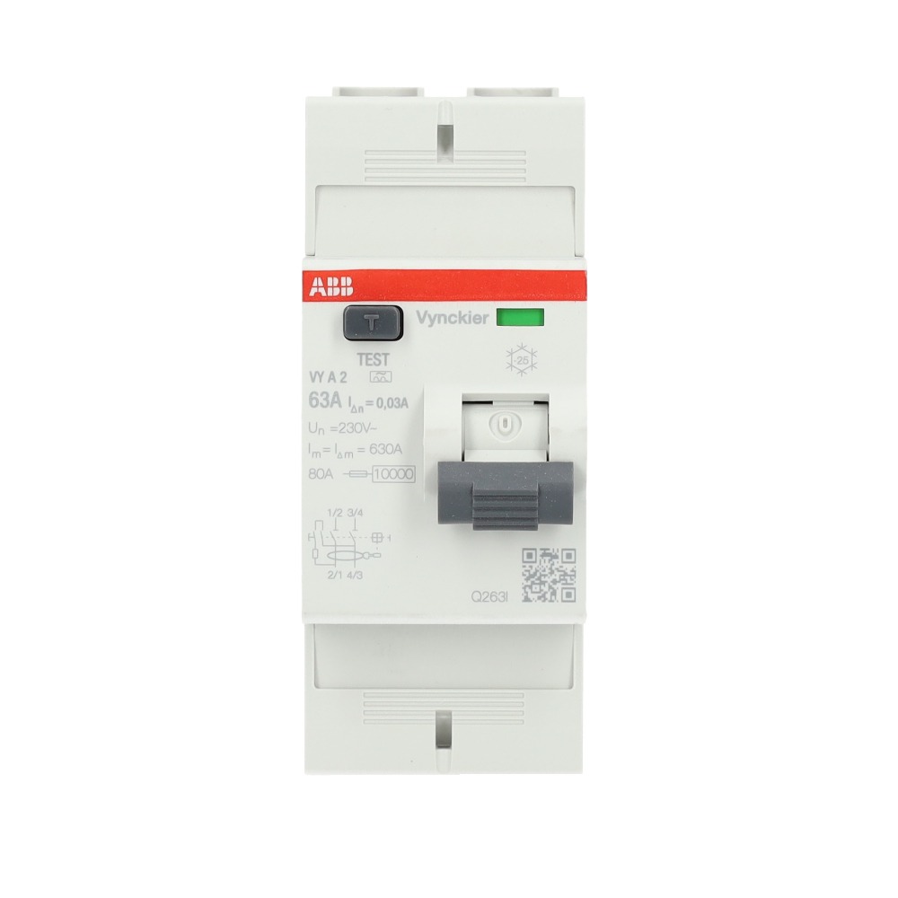 Miniatuur van ABB Vynckier differentieelschakelaar 2-polig 40A 30mA type A (VYA240/030)