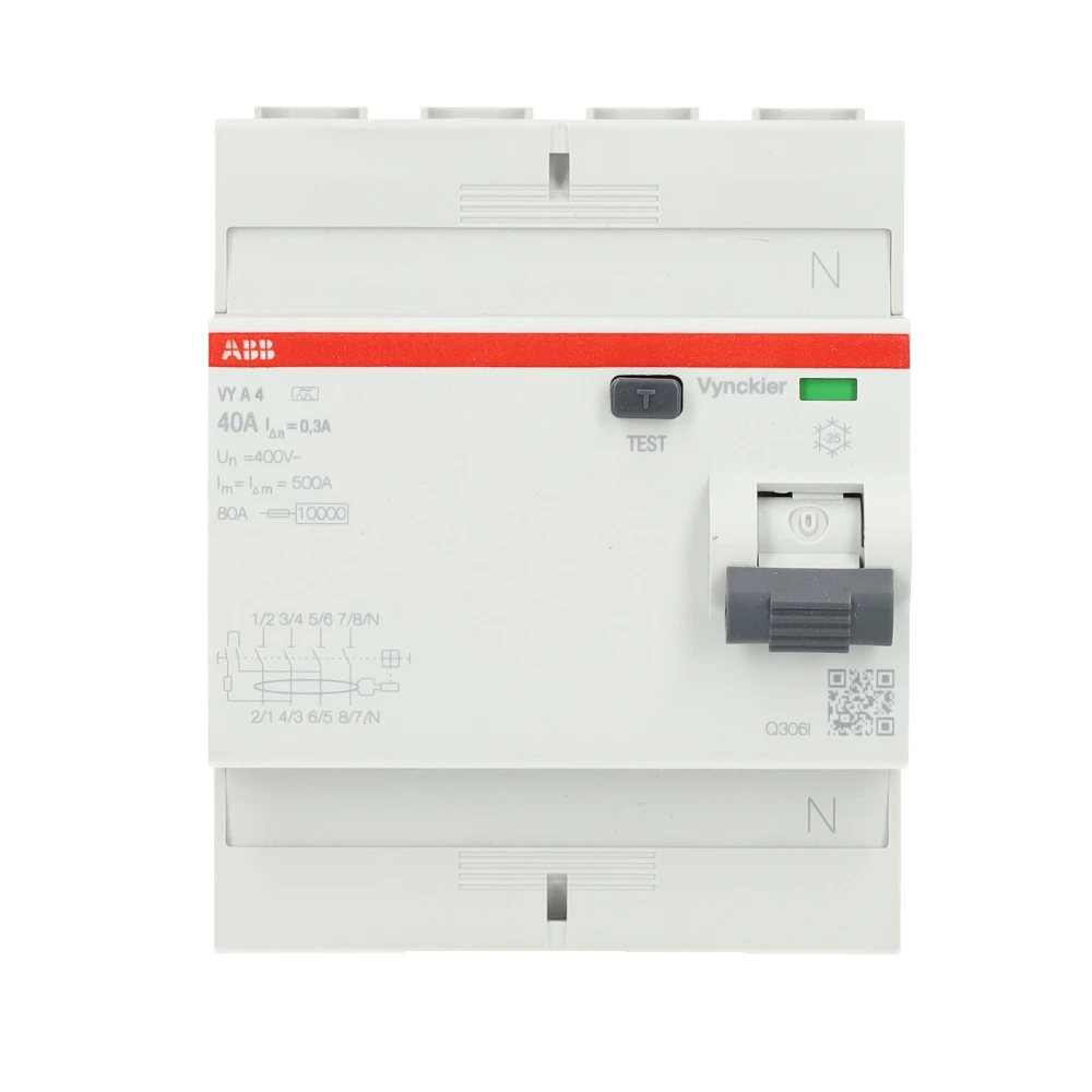 Miniatuur van ABB Vynckier differentieelschakelaar 4-polig 40A 300mA type A (VYA440/300)