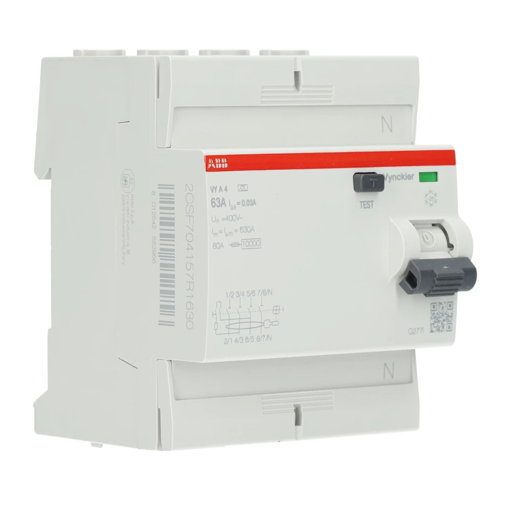 Miniatuur van ABB Vynckier differentieelschakelaar 4-polig 63A 300mA type A (VYA463/300)
