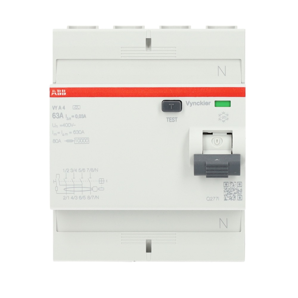 Miniatuur van ABB Vynckier differentieelschakelaar 4-polig 63A 300mA type A (VYA463/300)