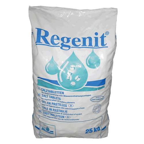 Miniatuur van Regenit onthardingszout regeneratiezout voor waterontharder tabletvorm 99,8% zuiver - zak 25kg (51275)