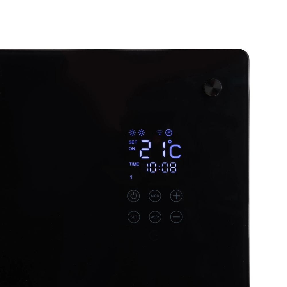 Miniatuur van Eurom alutherm sani verre elektrische kachel voor badkamer 1200W met wifi en app - zwart (361261)