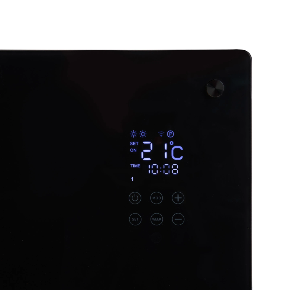 Miniatuur van Eurom alutherm sani verre elektrische kachel voor badkamer 800W met wifi en app - zwart (361247)
