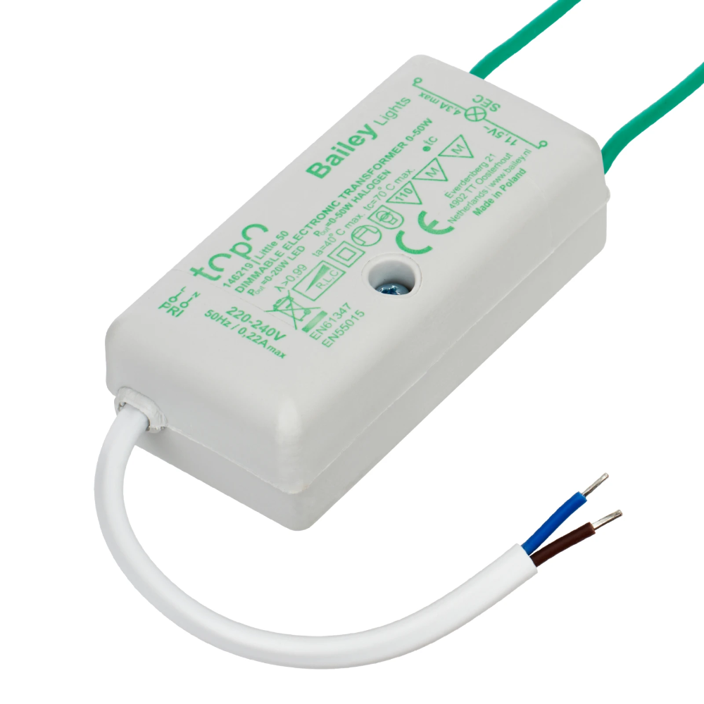 Miniatuur van Bailey transformator TOPO little muis 12V halogeen 0-50W en LED 0-20W dimbaar (146219)