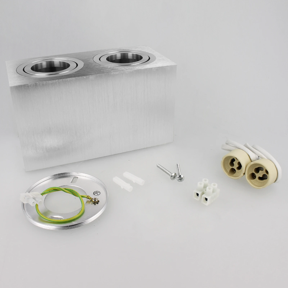 Miniatuur van Yphix opbouwspot kantelbaar dubbel vierkant aluminium GU10 (50114806)