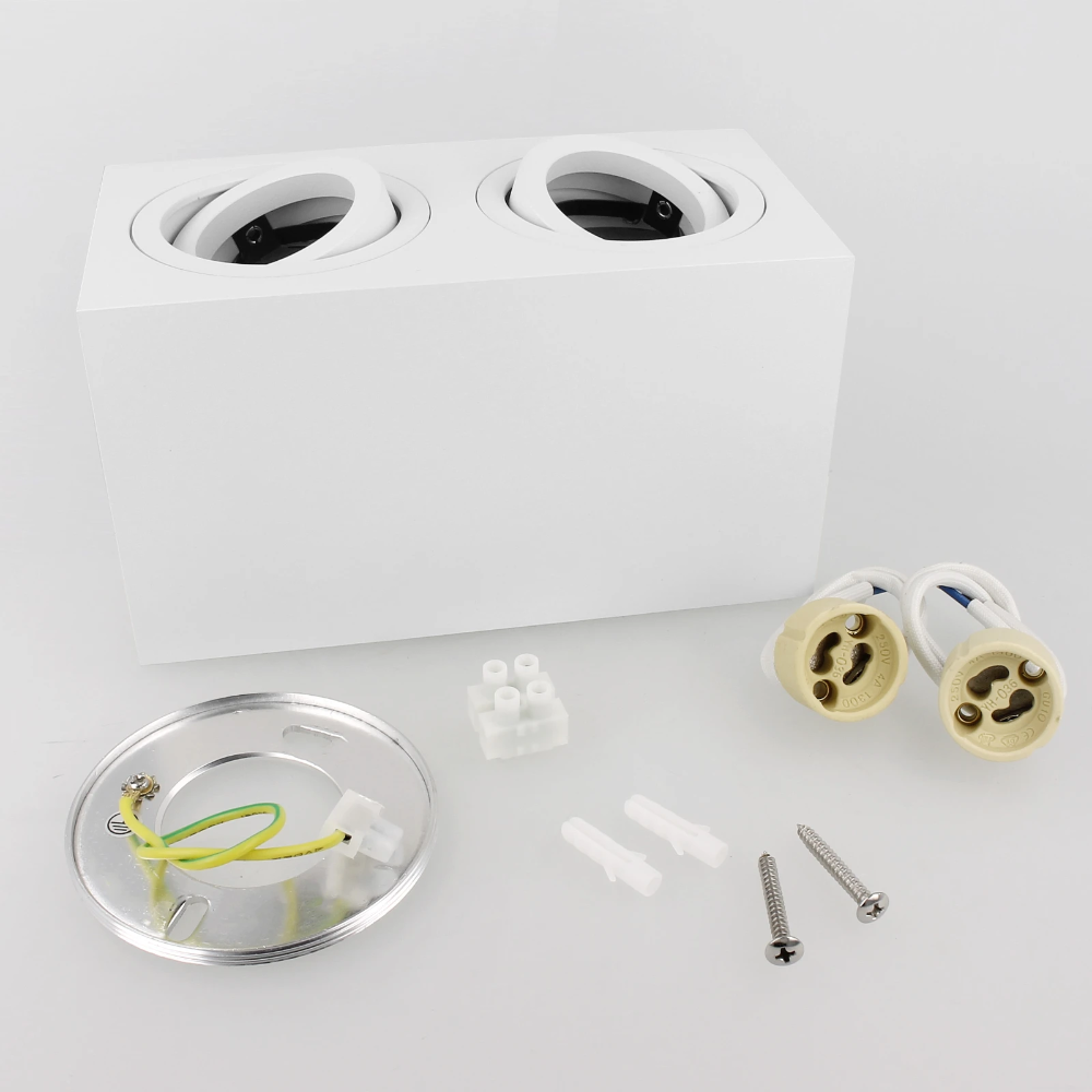 Miniatuur van Yphix opbouwspot kantelbaar dubbel vierkant wit GU10 (50114826)