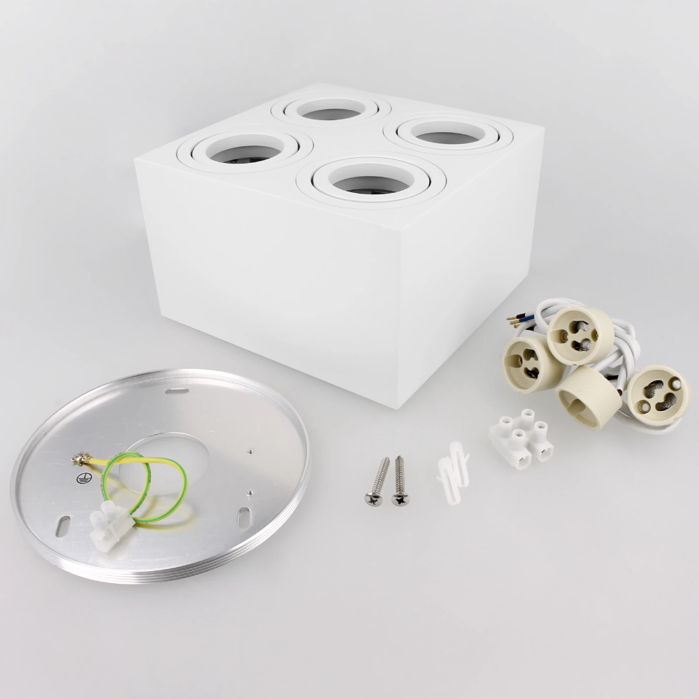 Miniatuur van Yphix opbouwspot kantelbaar carré vierkant wit GU10 (50114830)