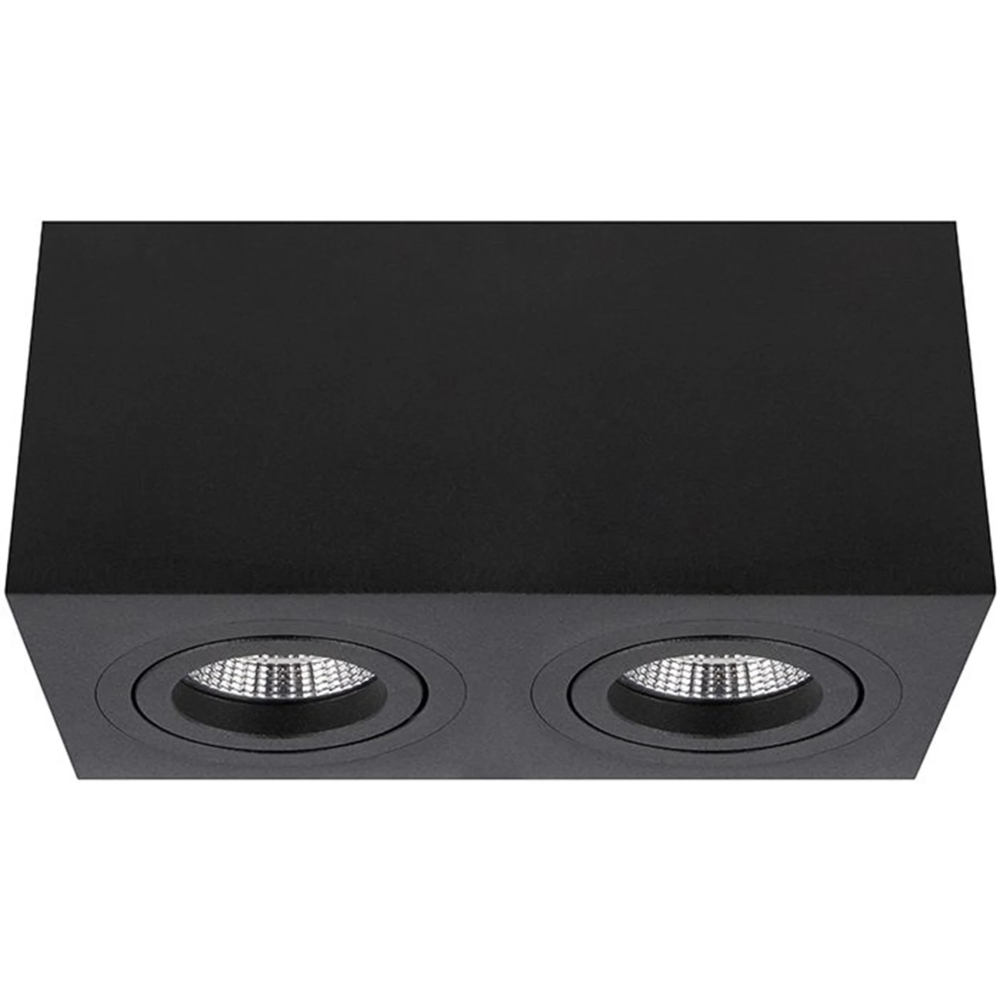 Miniatuur van Yphix opbouwspot kantelbaar dubbel vierkant zwart GU10 (50114856)