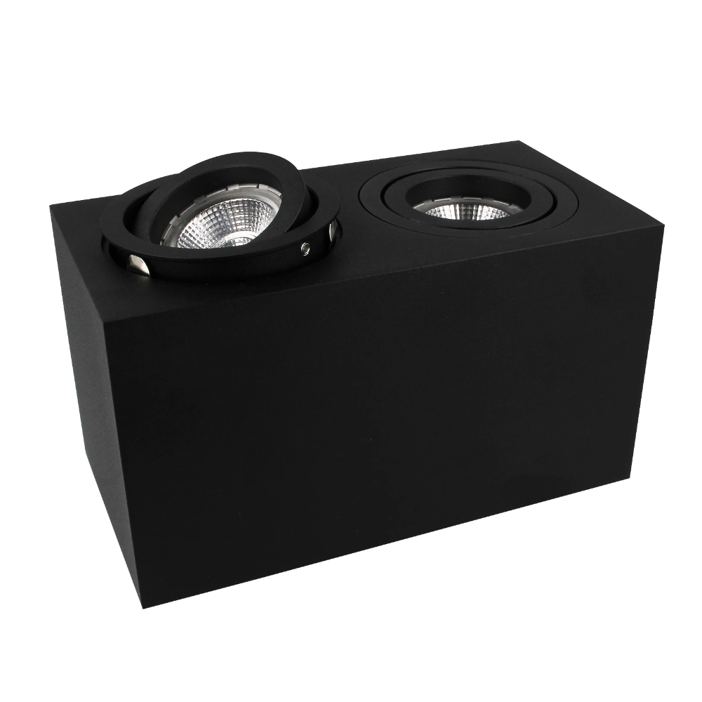 Miniatuur van Yphix opbouwspot kantelbaar dubbel vierkant zwart GU10 (50114856)