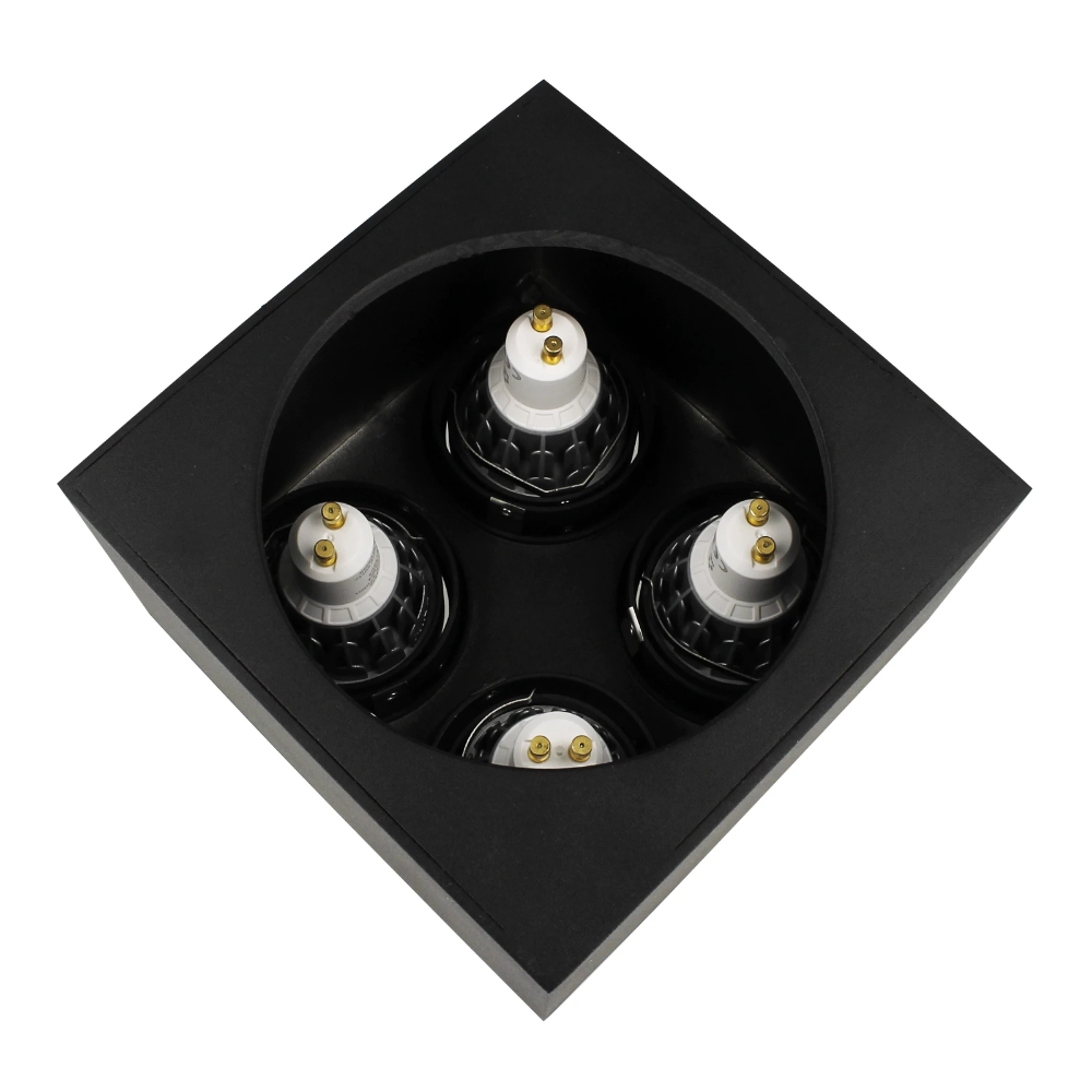 Miniatuur van Yphix opbouwspot kantelbaar carré vierkant zwart GU10 (50114860)