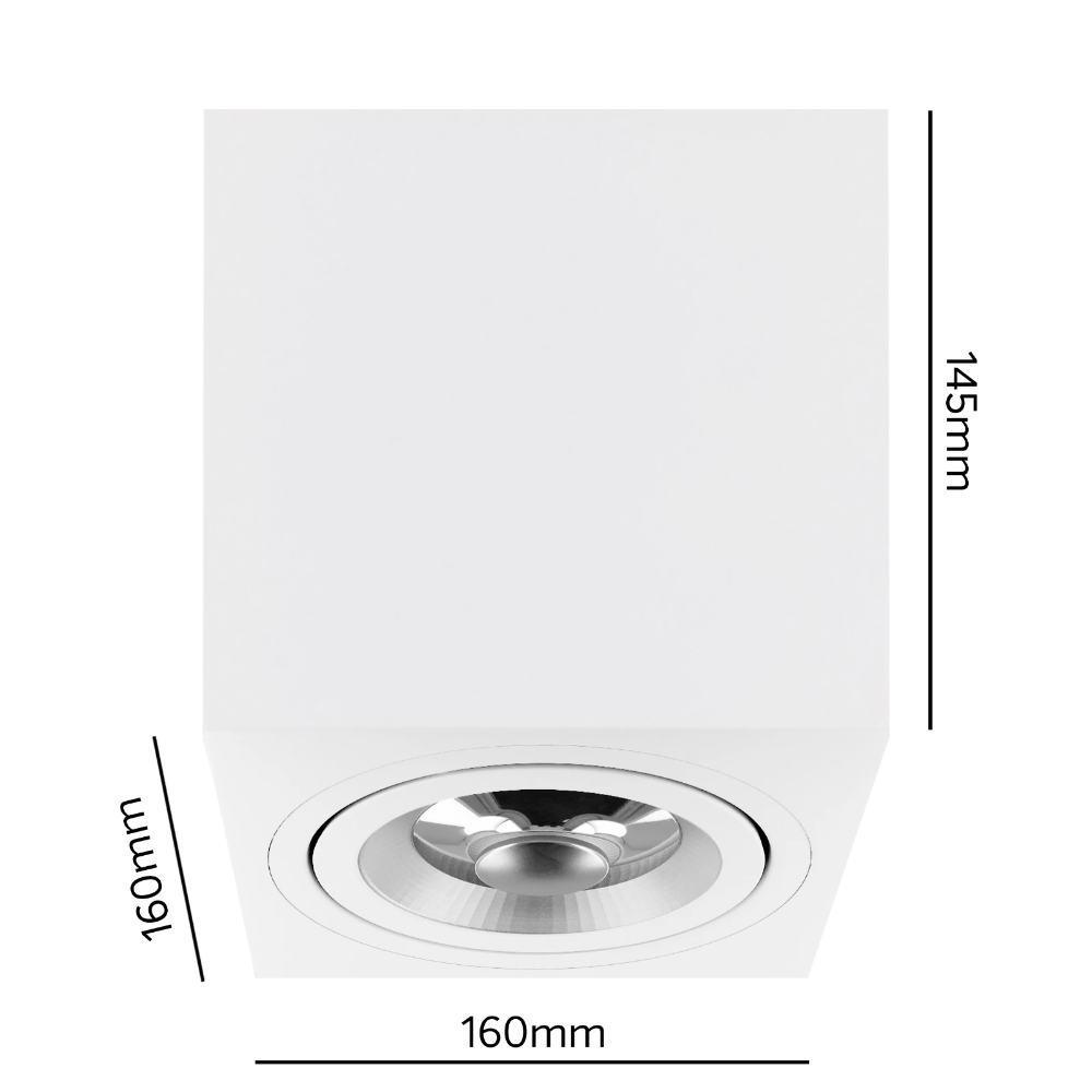 Miniatuur van Yphix opbouwspot kantelbaar enkel vierkant wit AR111 (50114825)
