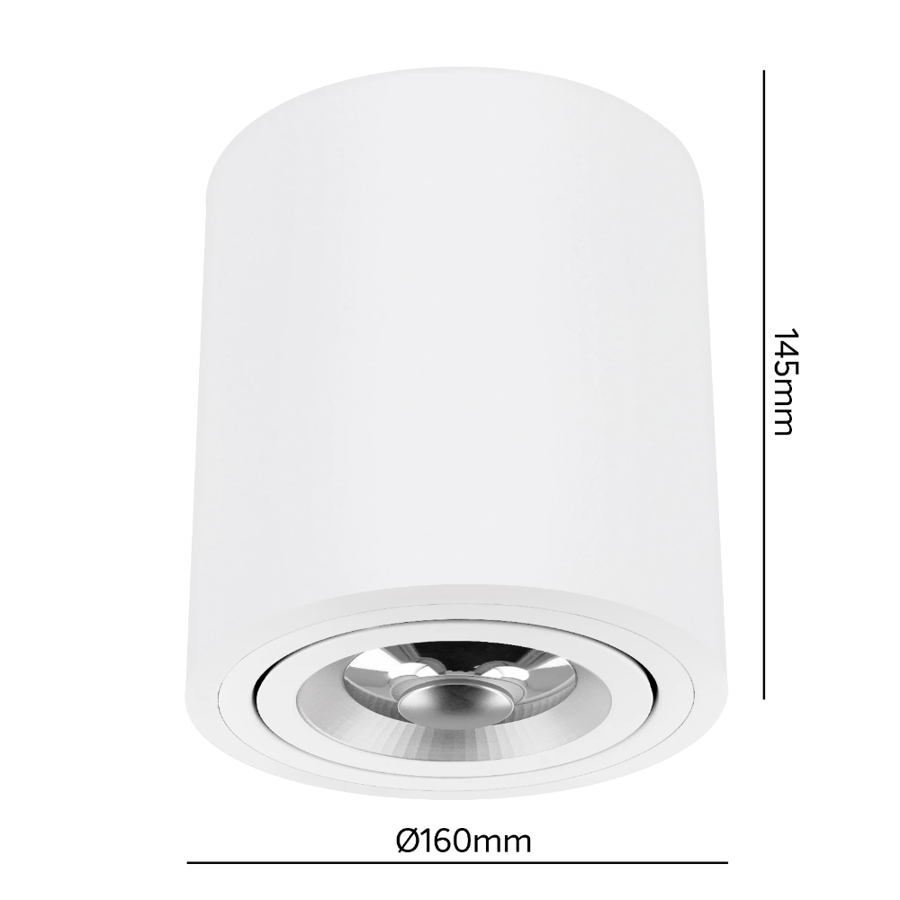 Miniatuur van Yphix opbouwspot kantelbaar enkel rond wit AR111 (50114823)