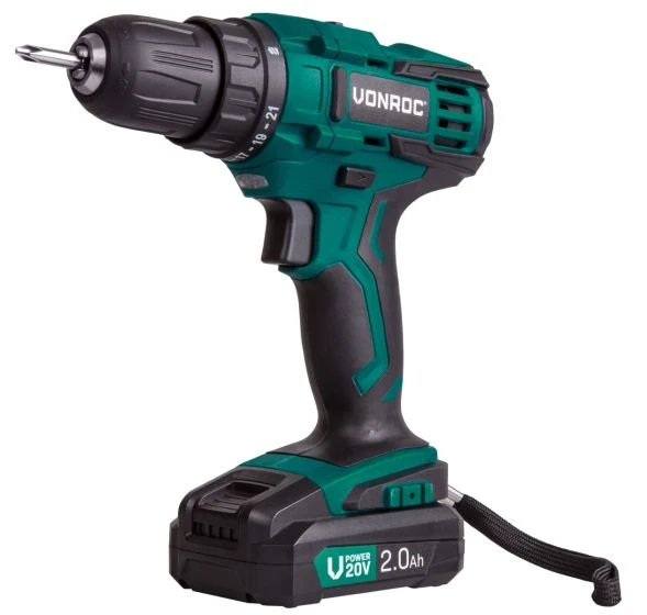 Miniatuur van VONROC accuboormachine set compleet met 2,0AH accu en snellader VPOWER 20V (S_CD501DC)