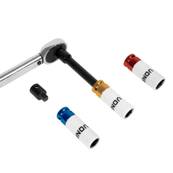 Miniatuur van VONROC momentsleutel 28-210 Nm 1/2" 470mm incl 17/19/21mm doppenset en verloop (TW501XX)