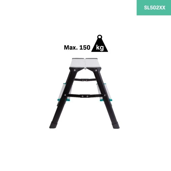 Miniatuur van VONROC dubbele trap PRO 2 treden antislip max 150kg 43cm (SL502XX)