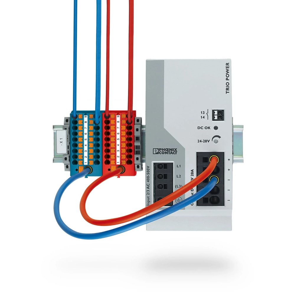 Miniatuur van Phoenix Contact rijgklem met push-in aansluiting 19-draads 2.5mm2 - oranje (PTFIX 6/18X2,5-NS35 OG)
