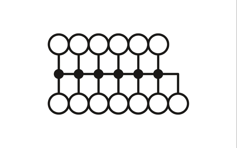 Miniatuur van Phoenix Contact rijgklem met push-in aansluiting 13-draads 2.5mm2 - rood (PTFIX 6/12X2,5-NS35 RD)