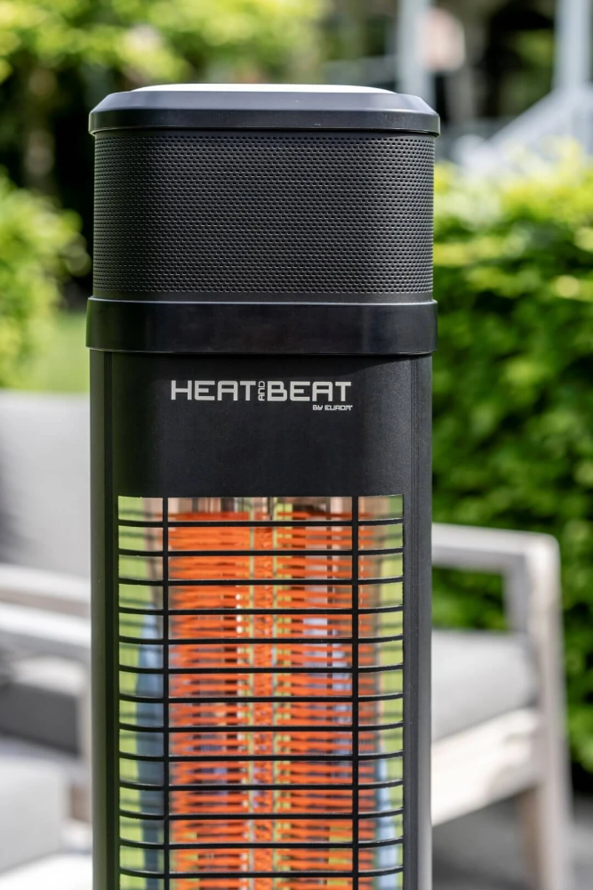 Miniatuur van Eurom elektrische staande terrrasverwarming 2200W te bedienen met app lengte 131cm IP65 - zwart (334562)