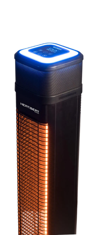 Miniatuur van Eurom elektrische staande terrrasverwarming 2200W te bedienen met app lengte 131cm IP65 - zwart (334562)
