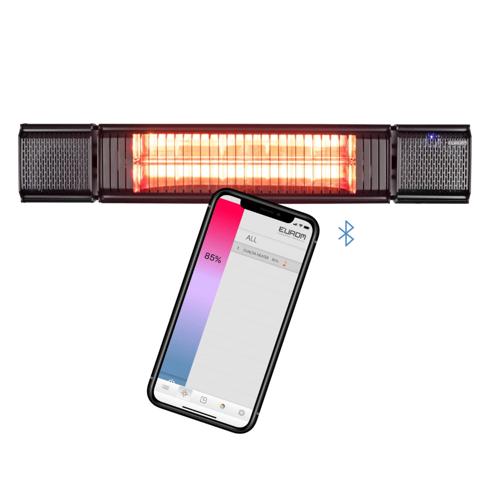 Miniatuur van Eurom elektrische terrasverwarming 2000W te bedienen met app IP65 - zwart (334579)