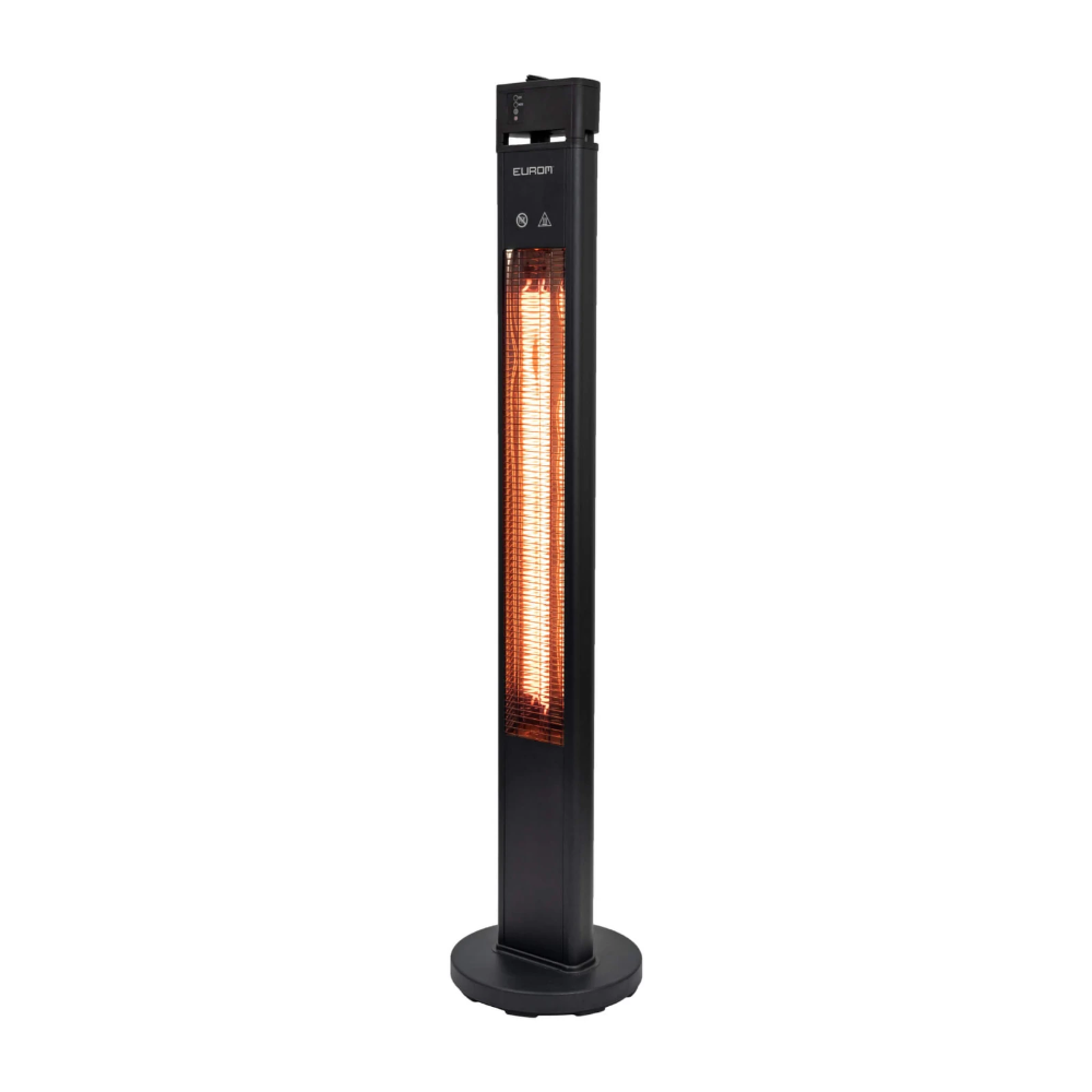 Miniatuur van Eurom elektrische staande terrrasverwarming 2000W met afstandsbediening lengte 131cm IP65 - zwart (335514)
