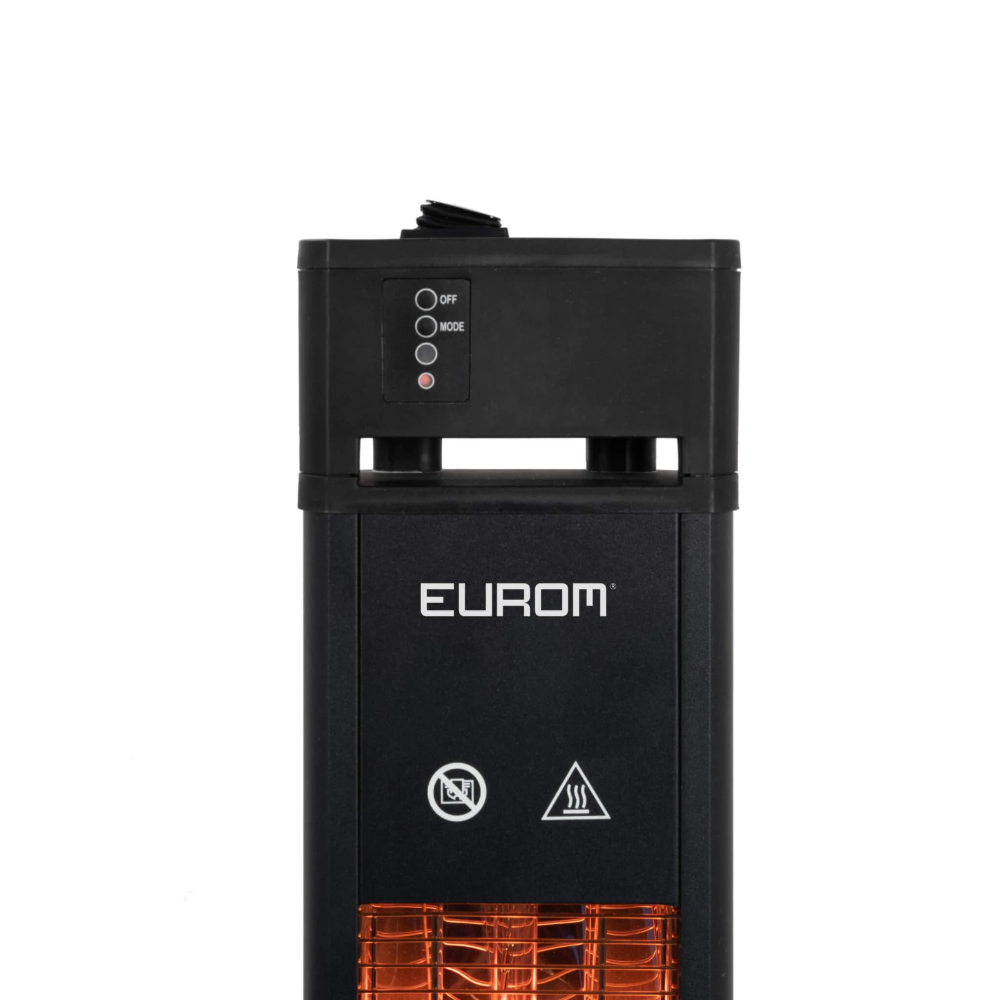 Miniatuur van Eurom elektrische staande terrrasverwarming 2000W met afstandsbediening lengte 131cm IP65 - zwart (335514)