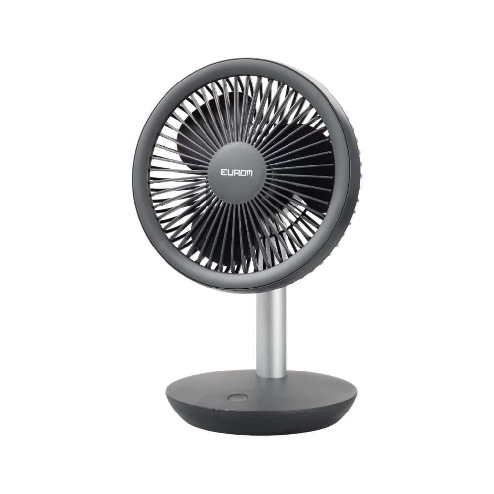 Miniatuur van Eurom draadloze mini ventilator op batterijen 4 standen 27.5 cm - grijs (384659)