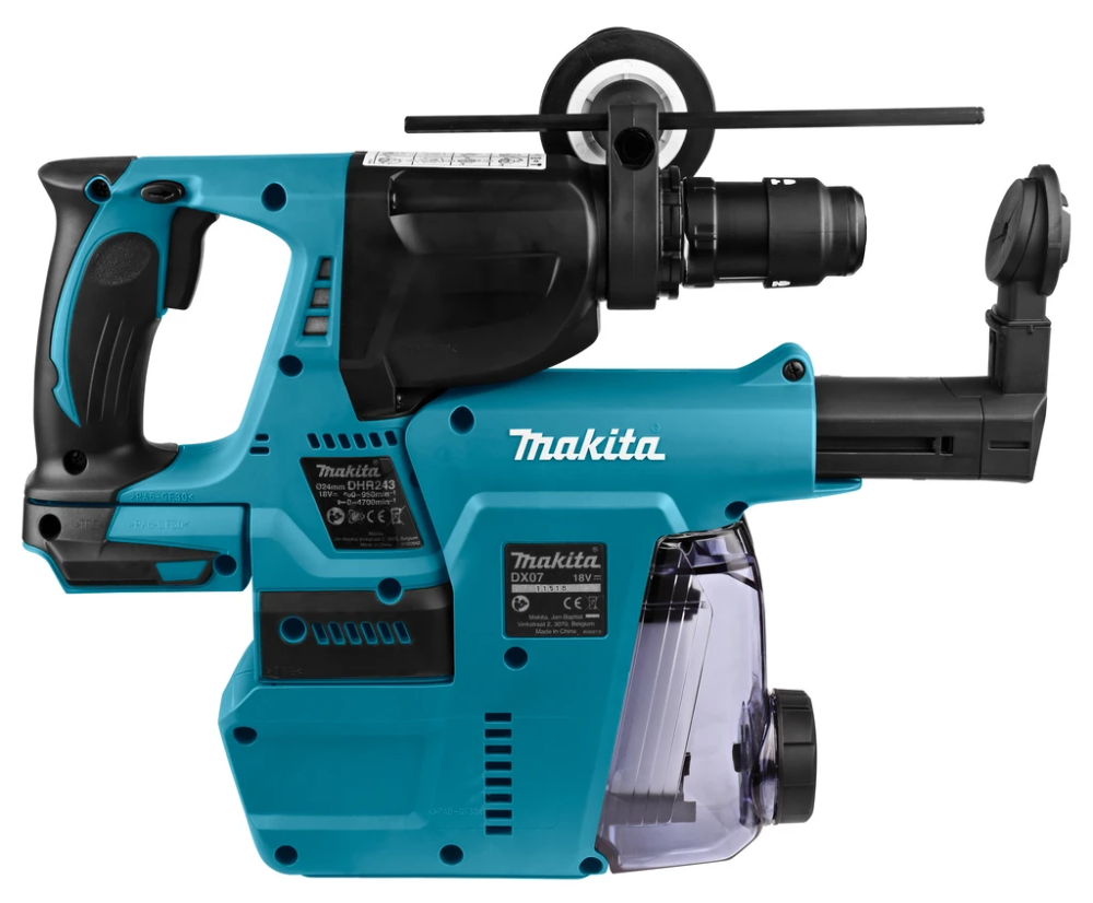 Miniatuur van Makita accu combihamer SDS-plus met snelwisselboorkop 2J incl. stofafzuiging 18V basic body in Mbox (DHR243ZJW)