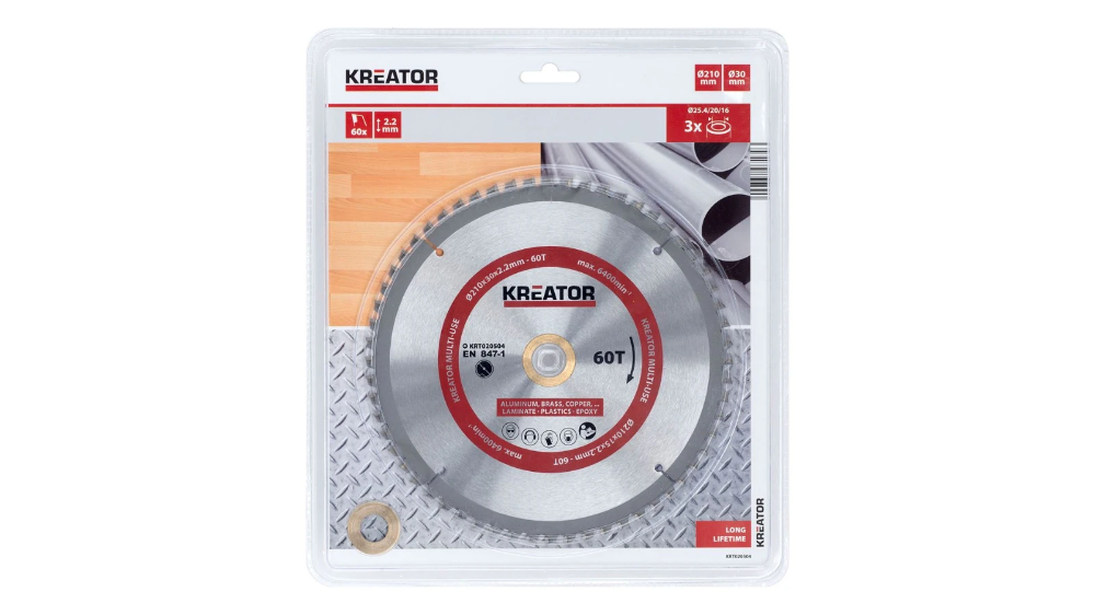 Miniatuur van Kreator cirkelzaagblad Ø 210x30x2.2mm 60T Multi-use (KRT020504)