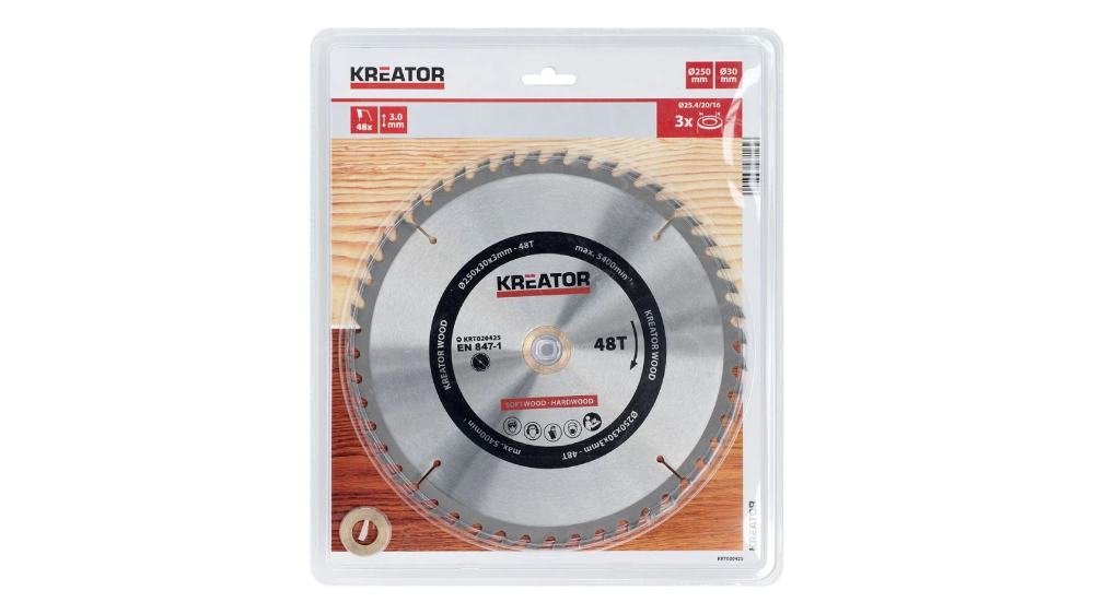 Miniatuur van Kreator cirkelzaagblad Ø 250x30x3mm 48T Wood (KRT020425)