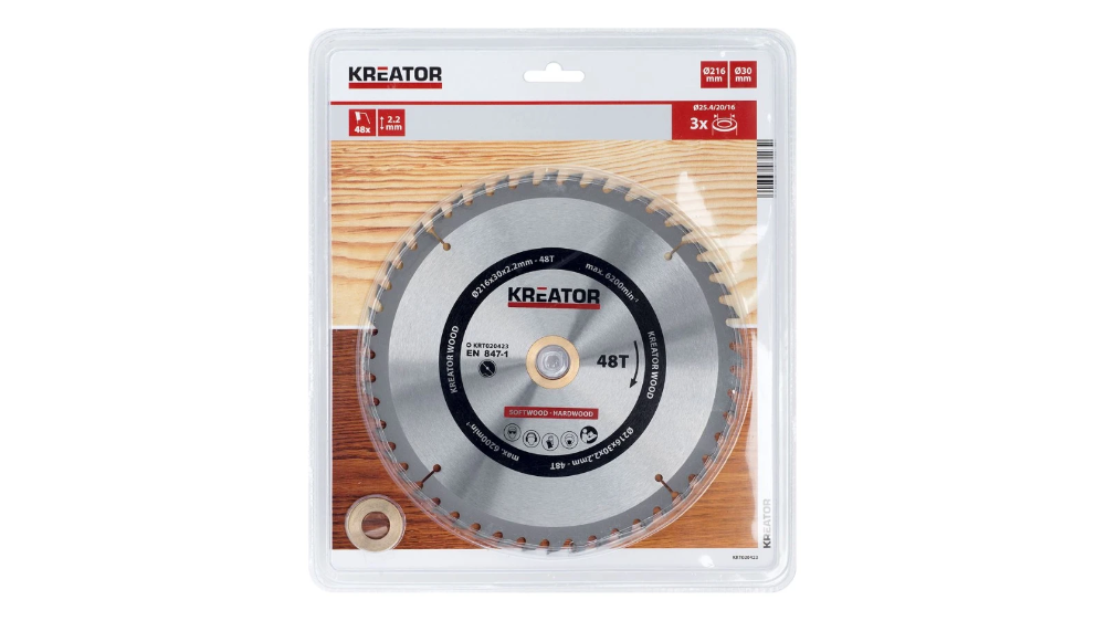 Miniatuur van Kreator cirkelzaagblad Ø 216x30x2.2mm 48T Wood (KRT020423)