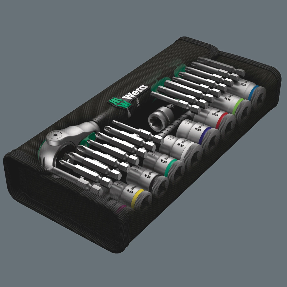 Miniatuur van Wera dopsleutelset metrisch 8100 SB 6 zyklop speed-ratelset 3/8" - 29 delig (05004046001)