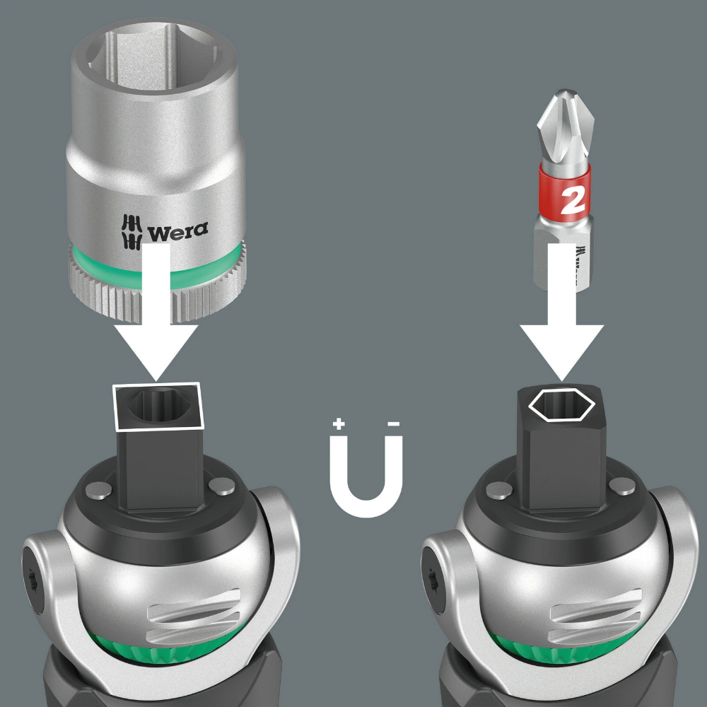 Miniatuur van Wera bitset en doppenset in riemetui 8009 Zyklop Pocket Set 2 ratel 1/4" metrisch - 18 delig (05004281001)