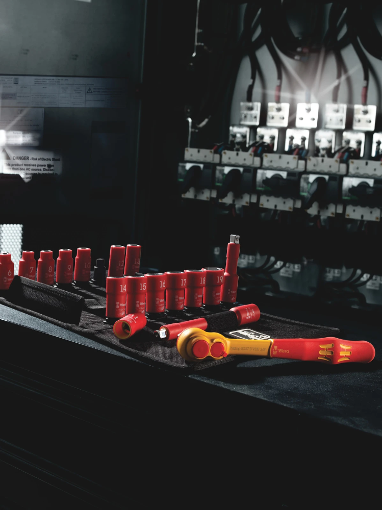 Miniatuur van Wera ratelset geïsoleerd 8100 SB VDE 1 Zyklop met omschakelpal 3/8" metrisch - 17‑delig (05004970001)