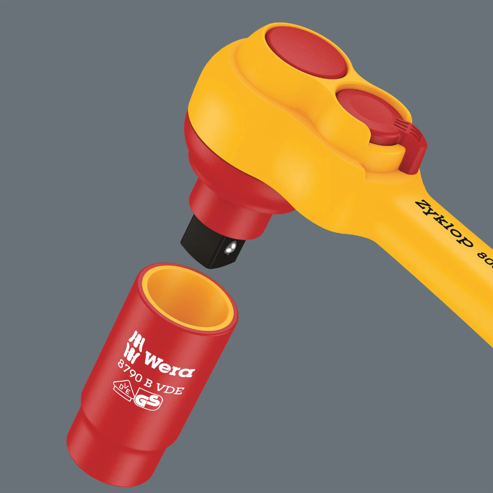Miniatuur van Wera ratelset geïsoleerd 8100 SB VDE 1 Zyklop met omschakelpal 3/8" metrisch - 17‑delig (05004970001)