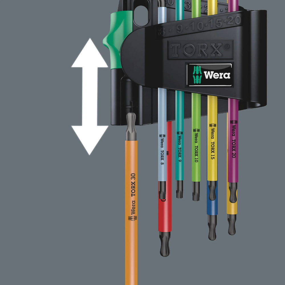 Miniatuur van Wera torxsleutelset stiftsleutel haaks 967/9 TX BO Multicolour 1 TX8-TX40 - 9 delig (05024335001)