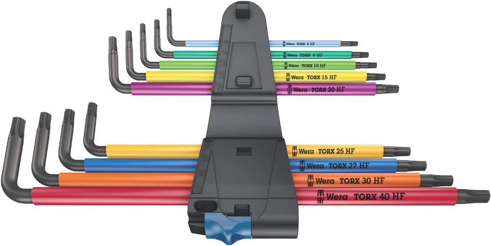 Miniatuur van Wera torxsleutelset stiftsleutel haaks 967/9 TX XL Multicolour HF1 TX8-TX40 - 9 delig (05024470001)