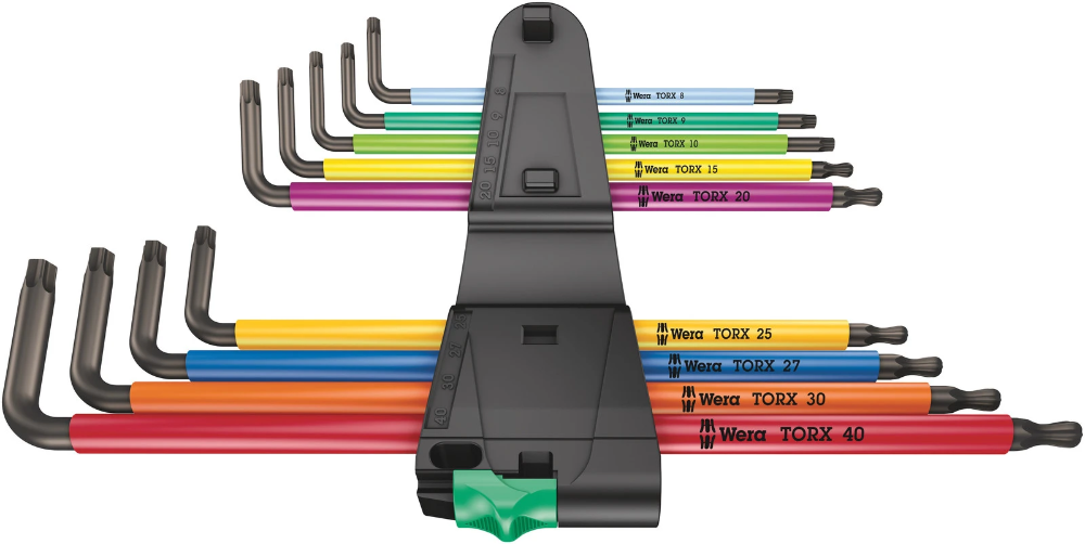 Miniatuur van Wera torxsleutelset stiftsleutel haaks 967/9 TX XL Multicolour 1 TX8-TX40 - 9 delig (05024480001)