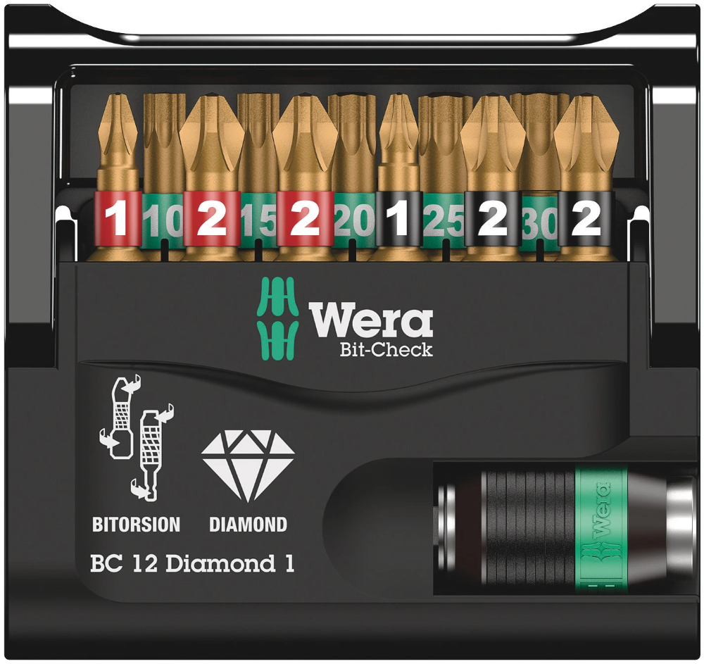 Miniatuur van Wera bitset bit-check 12 diamant 1 met houder - 12 delig (05057421001)