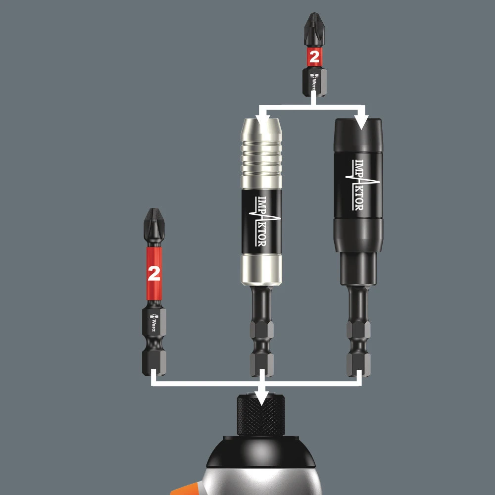 Miniatuur van Wera bithouder impact impaktor R 75mm 1/4" met spanring en ringmagneet (05057676001)