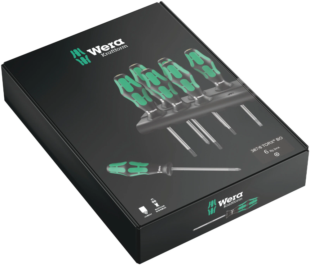 Miniatuur van Wera schroevendraaierset 367/6 torx kraftform met houder TX10-TX40 - 6‑delig (05138250001)